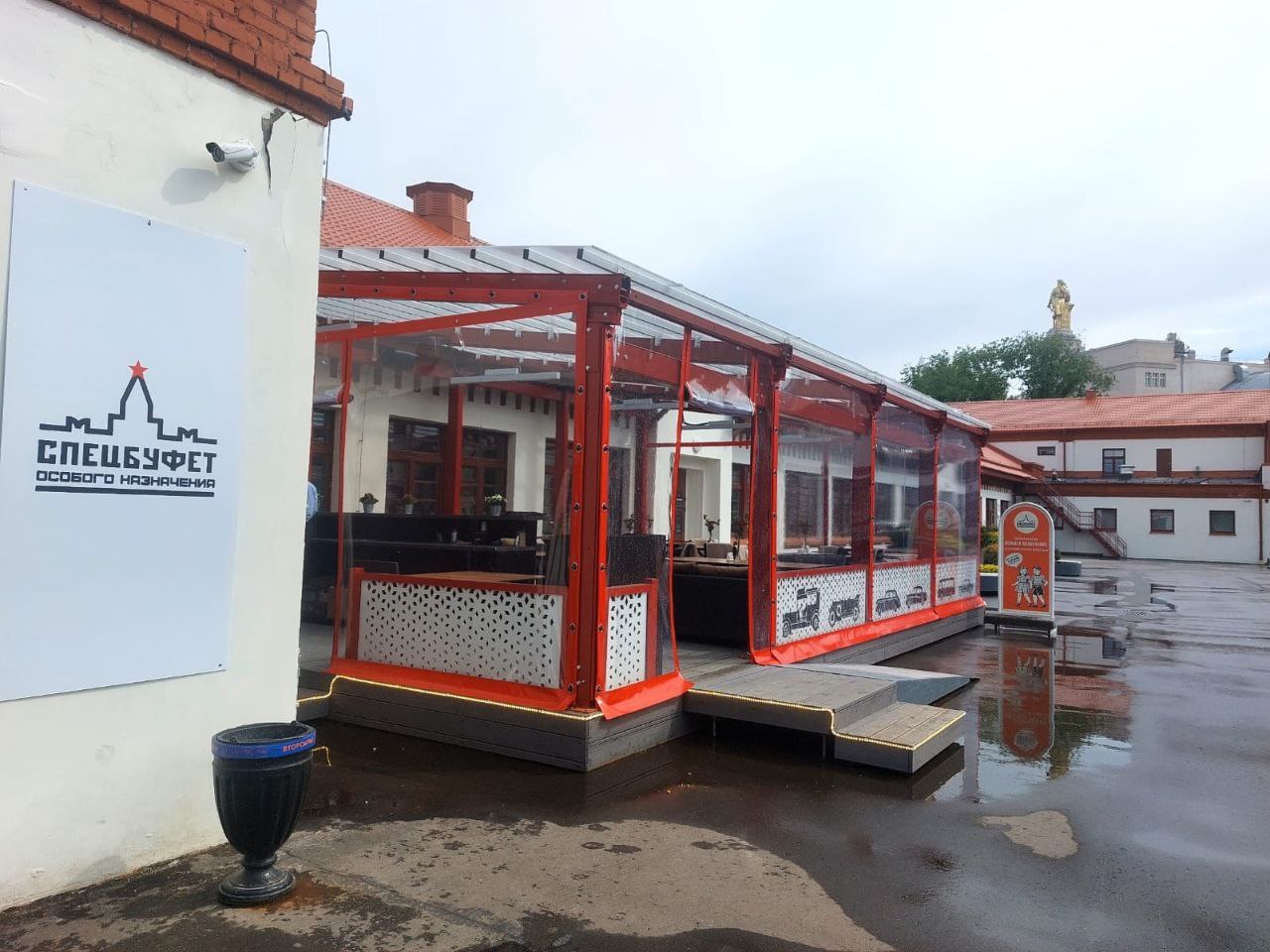ПВХ шторы для летней террасы кафе в Мучкапском